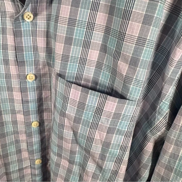 Peter Millar Plaid Long Sleeve Button-Down Shirt Size XL - Picture 6 of 7